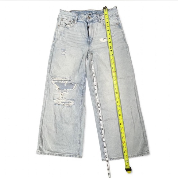 American Eagle Super High-Rise Baggy Wide Leg Ankle Jeans - 4 SHORT - Picture 3 of 7